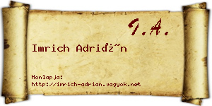 Imrich Adrián névjegykártya